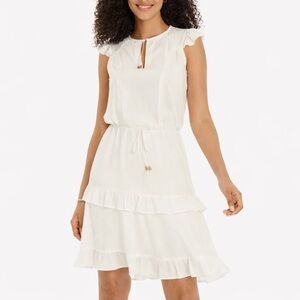 LASCANA  Ruffle Trim Dress US Size 10 Ivory Tiered Boho Resort